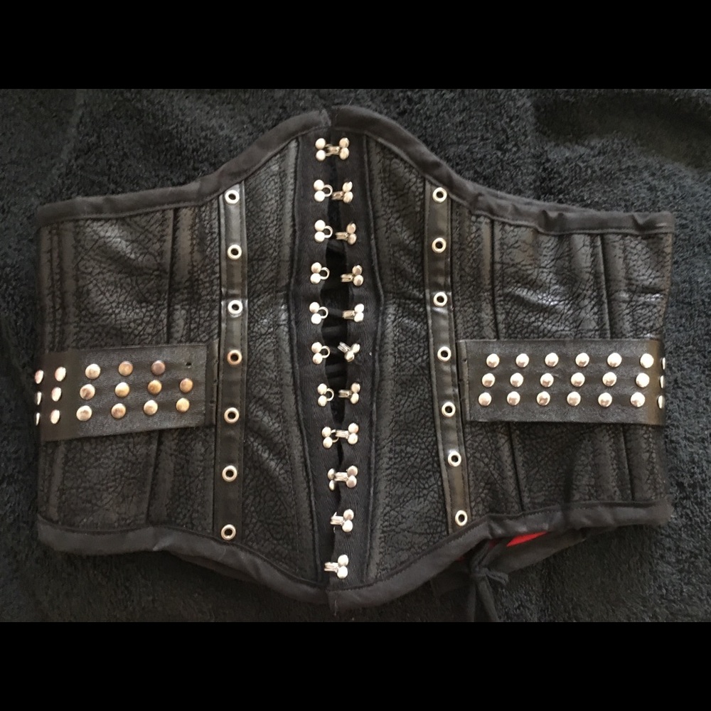 Vegan leather waist corset